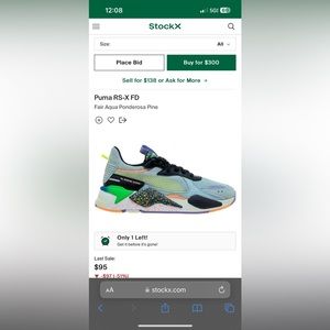 Puma RS-X FD size 10